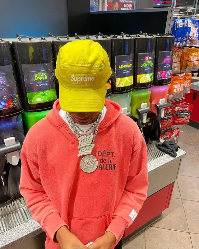 Big Scarr outfit in Gallery Dept., Jordan, and Supreme, 2021