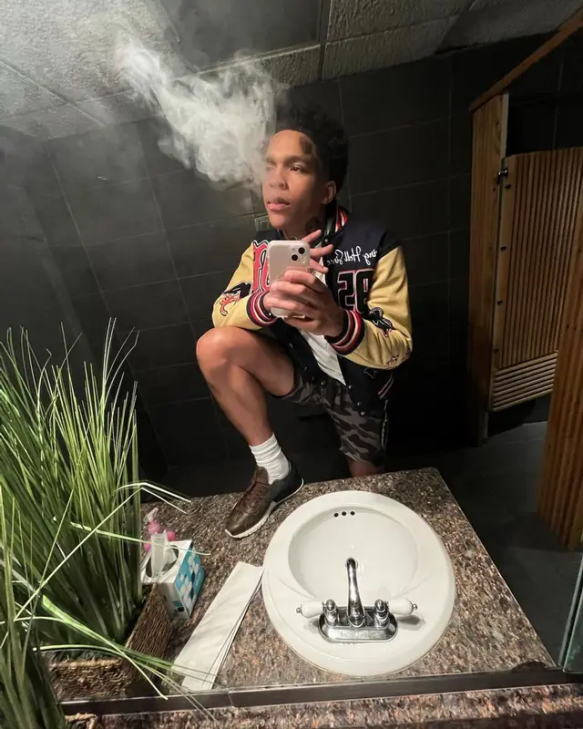 K Suave outfit in Bape and Louis Vuitton, 2022