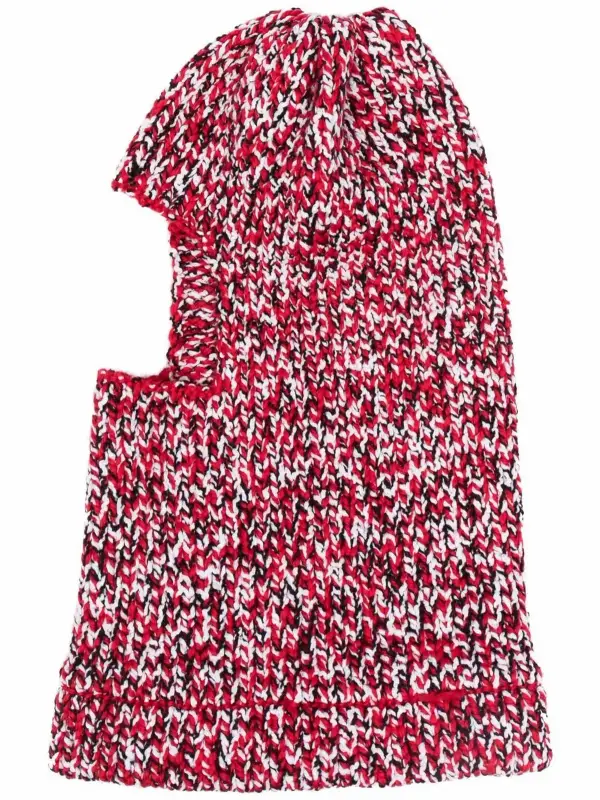 Maison Margiela Intarsia-Knit Red Balaclava $420