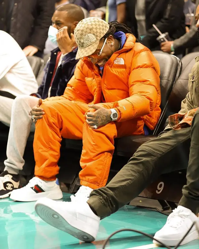 Jacquees outfit in Gucci and The North Face, 2022