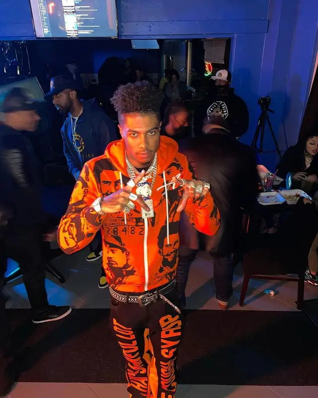 Blueface outfit in Asaali, Jordan, and B.B. Simon, 2022