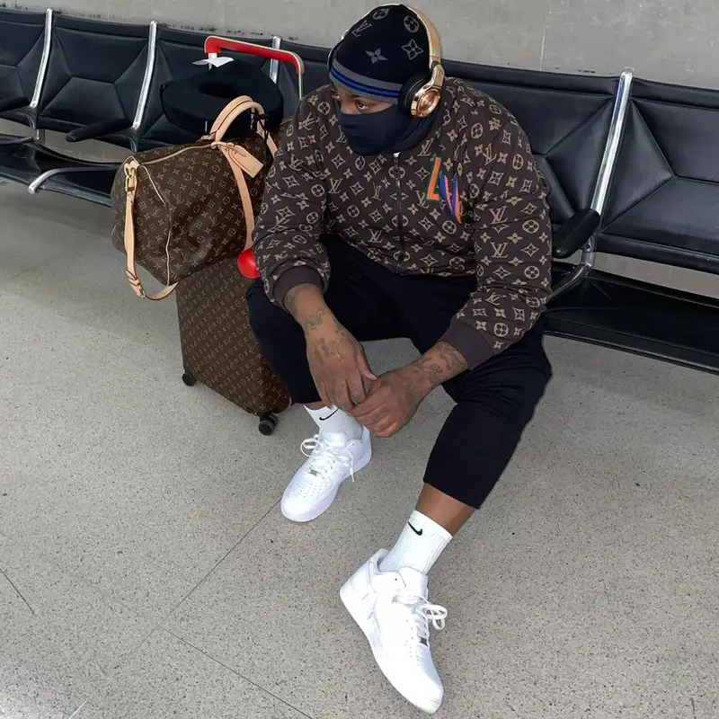 Peezy outfit in NBA, Amiri, and Louis Vuitton, 2022