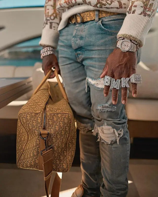 BandMan Kevo outfit in Dior and Amiri, 2022