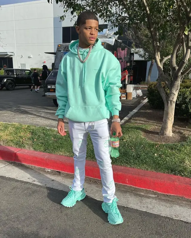 YK Osiris outfit in Balenciaga and Don't Let Mom Find Out, 2022
