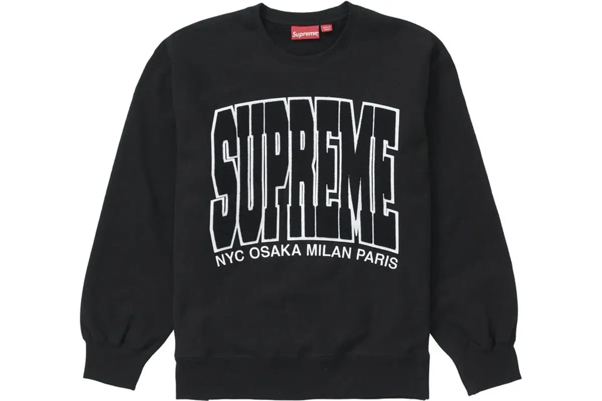 Supreme Cities Arc Crewneck Black Sweatshirt $165