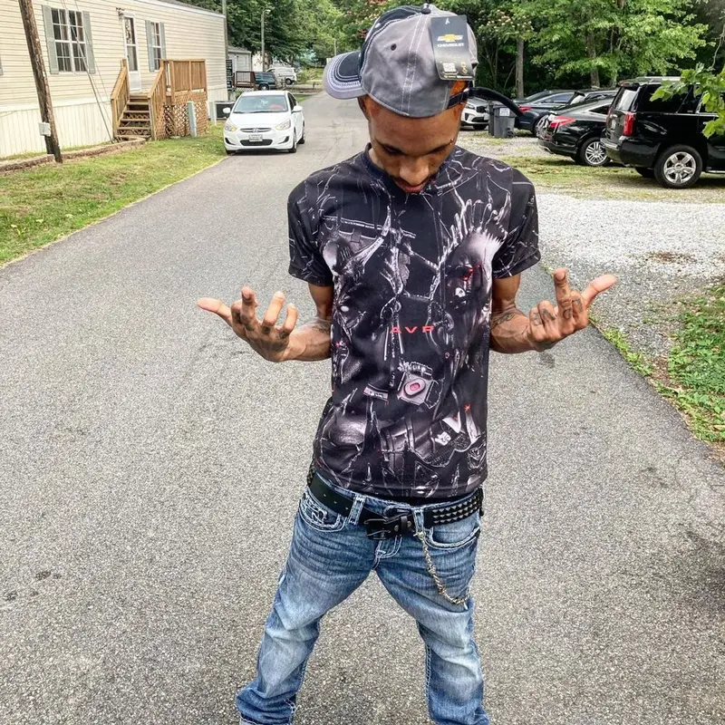 Black Kray outfit in True Religion, Nike, and Chevrolet, 2021