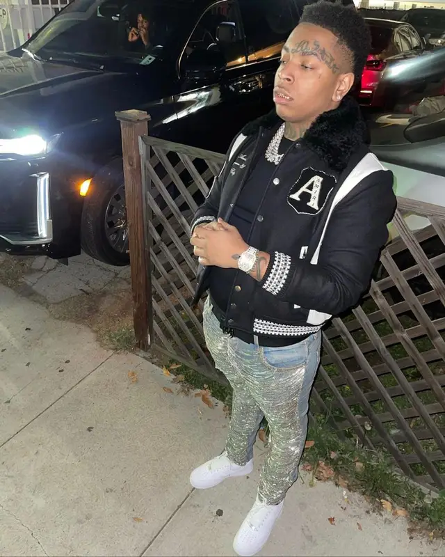 Lil Gotit outfit in Amiri and Nike, 2022