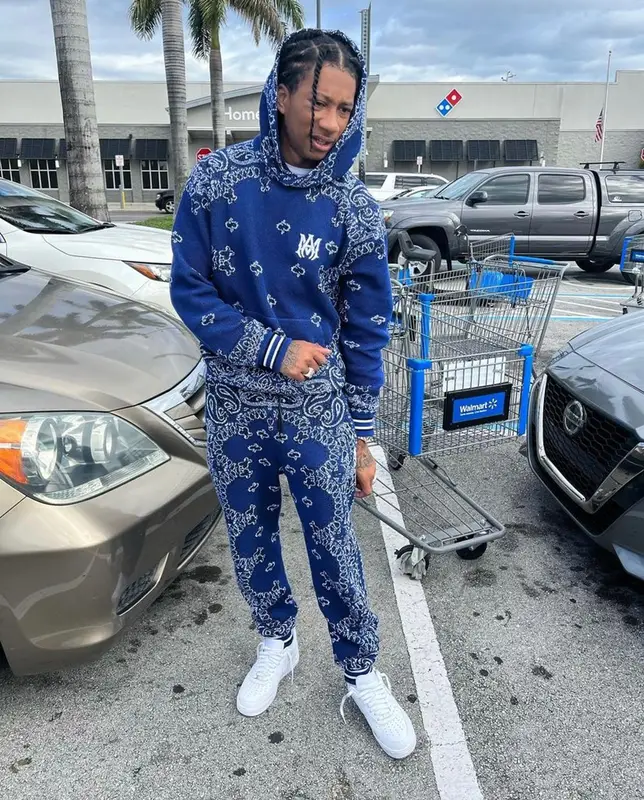 Digga D outfit in Amiri and Nike, 2022