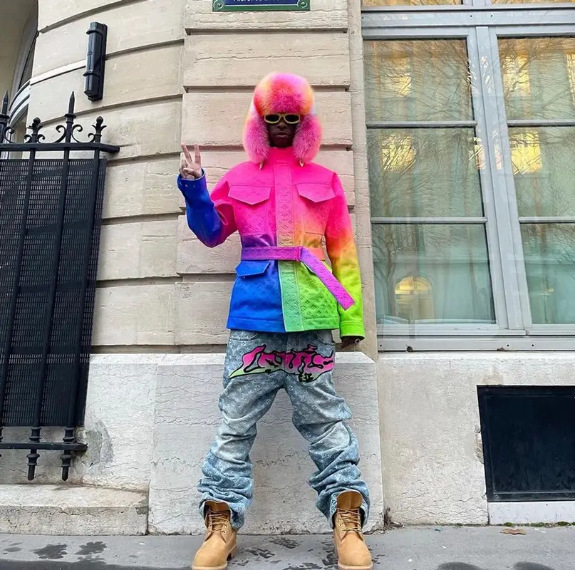 Bloody Osiris outfit in Timberland, Bottega Veneta, and Louis Vuitton, 2022