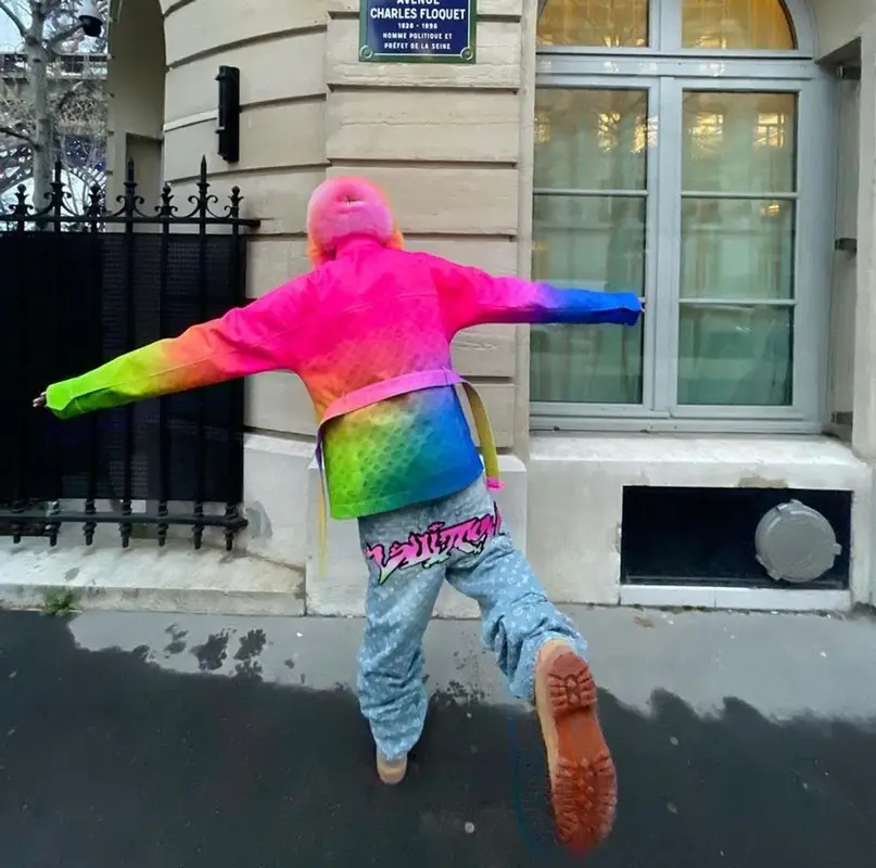 Bloody Osiris outfit in Timberland, Bottega Veneta, and Louis Vuitton, 2022