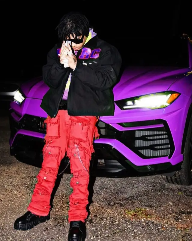 No Cap outfit in Valabasas, Giuseppe Zanotti, and Gucci, 2022