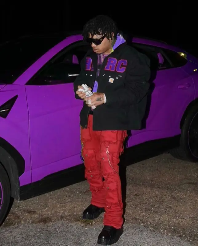 No Cap outfit in Valabasas, Giuseppe Zanotti, and Gucci, 2022