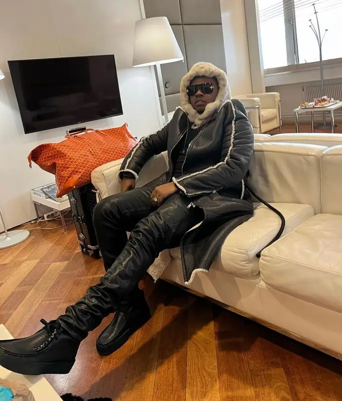 Gunna outfit in Rick Owens, Purple Brand, and Louis Vuitton, 2022