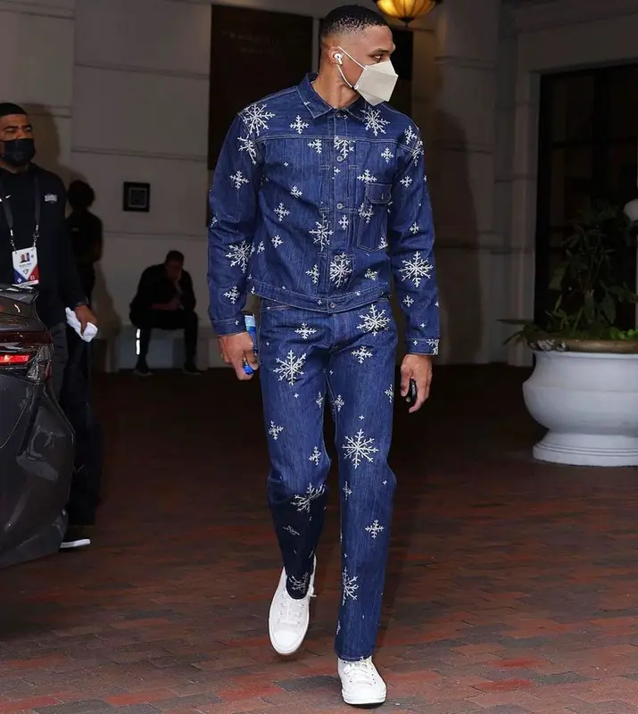 Russell Westbrook outfit in Kapital, Converse, and Henry Mask, 2022