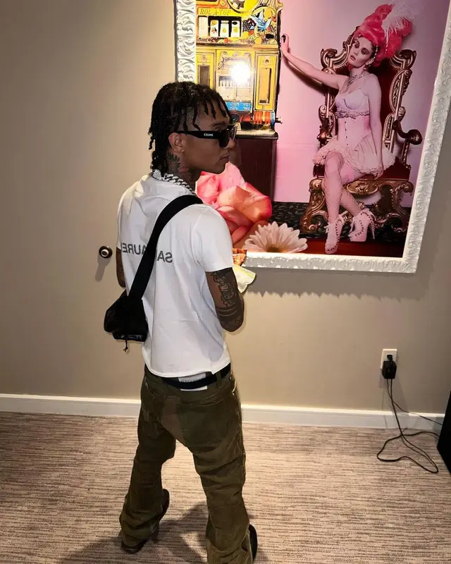 Swae Lee outfit in Dior, Saint Laurent, and Celine, 2022