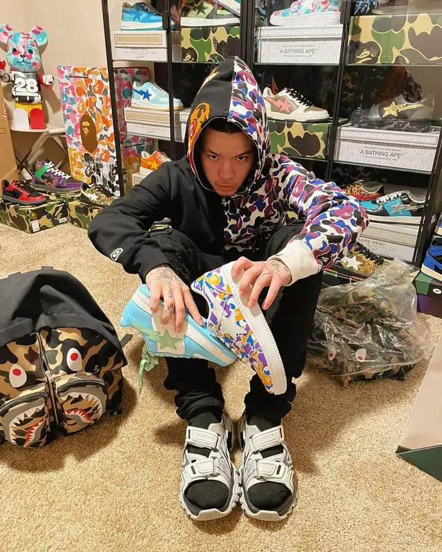 Lil Mosey outfit in Bape, Amiri, and Balenciaga, 2022