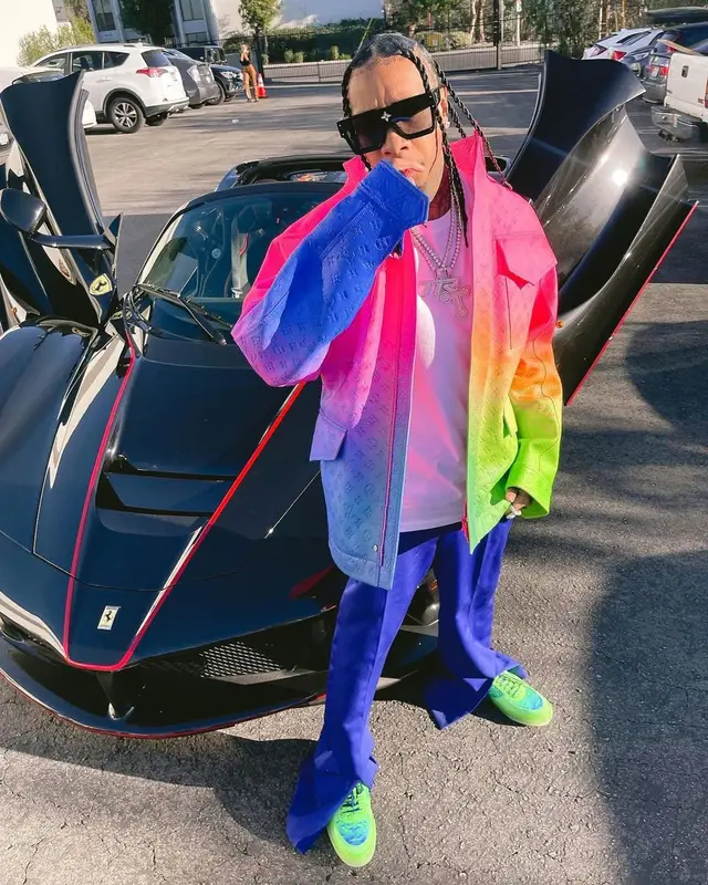 Tyga outfit in Louis Vuitton, 2022