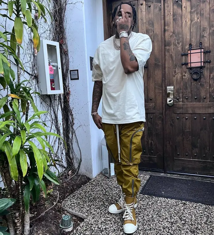 Fivio Foreign outfit in Rick Owens, 2022