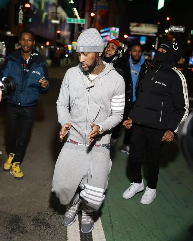 Ron Suno outfit in Moncler, Thom Browne, and Louis Vuitton, 2022