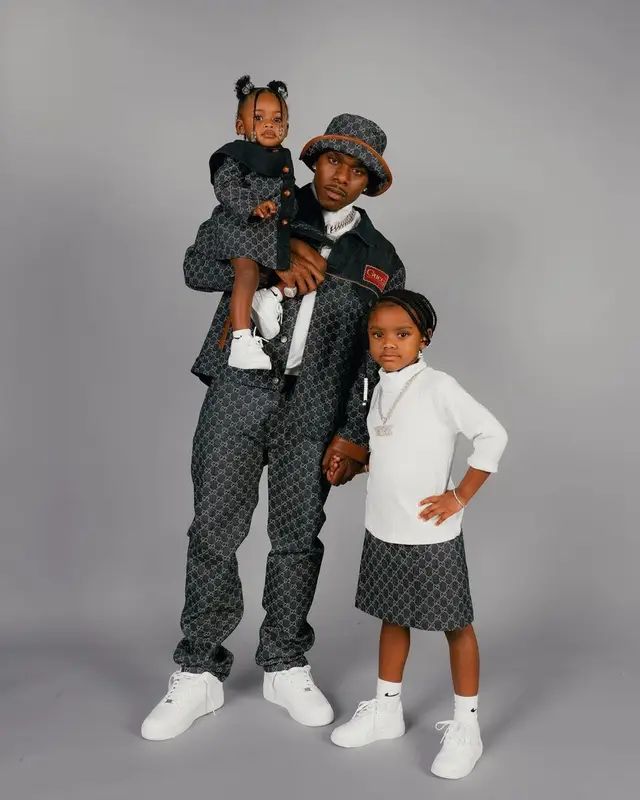 DaBaby outfit in Nike and Gucci, 2022