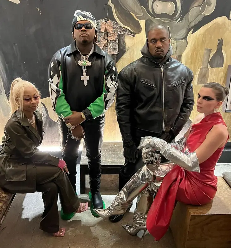 Gunna outfit in Purple Brand, Dior, and Cease±Desist, 2022