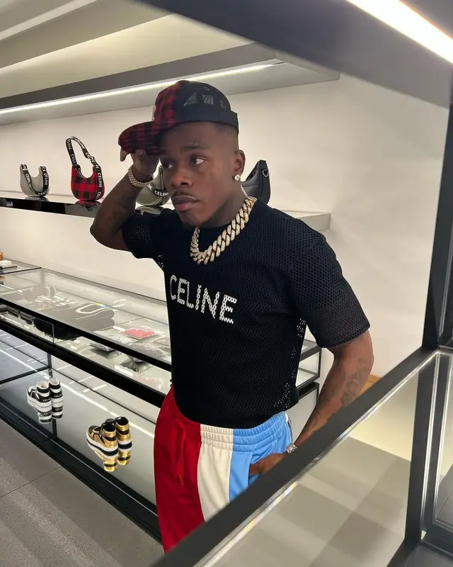 DaBaby outfit in Dolce & Gabbana, Nike, and Celine, 2022