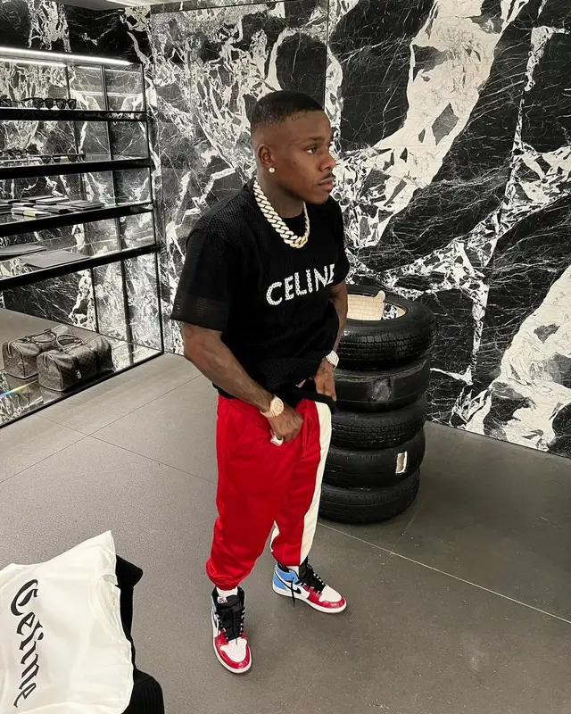 DaBaby outfit in Dolce & Gabbana, Nike, and Celine, 2022