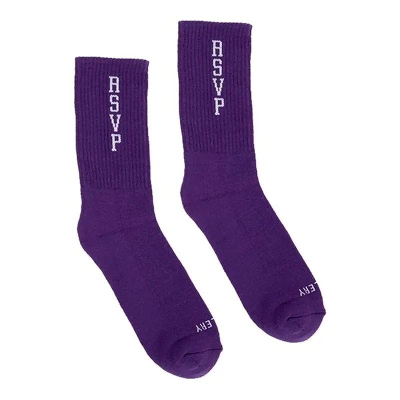 RSVP Gallery Logo Purple Socks $14