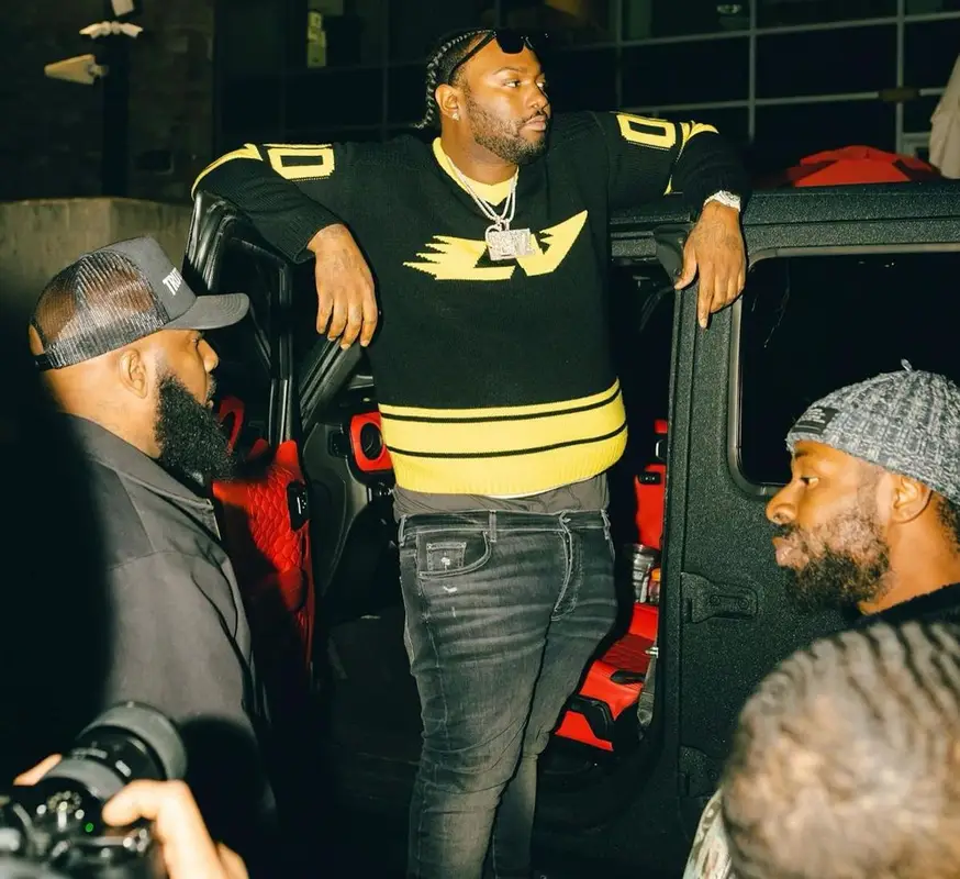 Peezy outfit in Amiri and Louis Vuitton, 2022