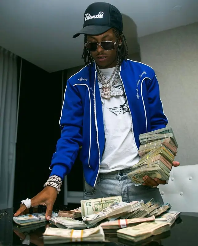 Rich The Kid outfit in Amiri, Prada, and Elliot Eliantte, 2022