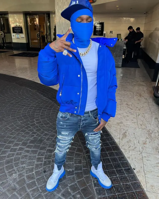 DaBaby outfit in Alexander McQueen, Amiri, and Louis Vuitton, 2022