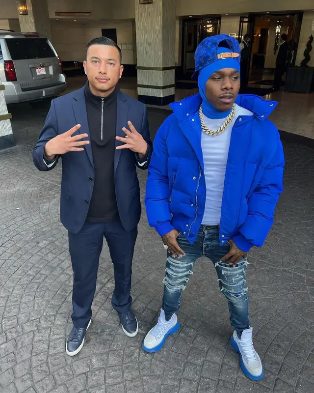 DaBaby outfit in Alexander McQueen, Amiri, and Louis Vuitton, 2022
