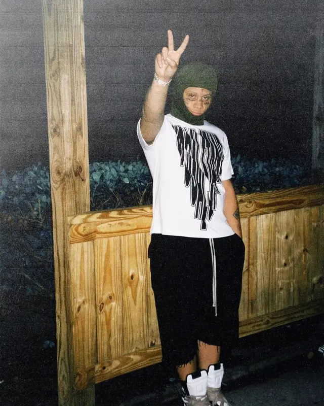 Trippie Redd outfit in Vogalstand and Rick Owens, 2022