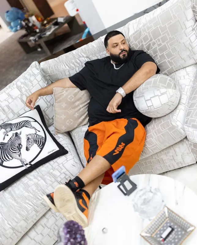 DJ Khaled outfit in Polo Ralph Lauren, Jordan, and Nike, 2022