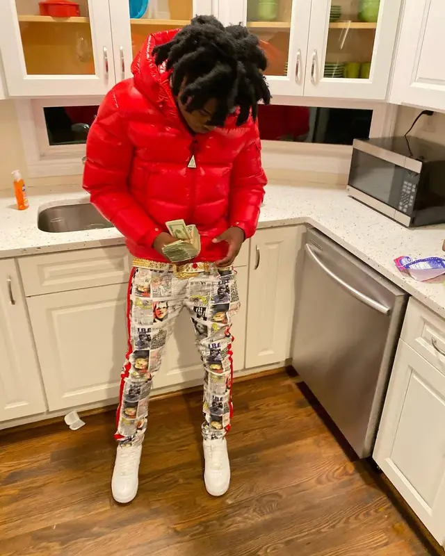 Jdot Breezy outfit in Moncler, Decibel, and Nike, 2021