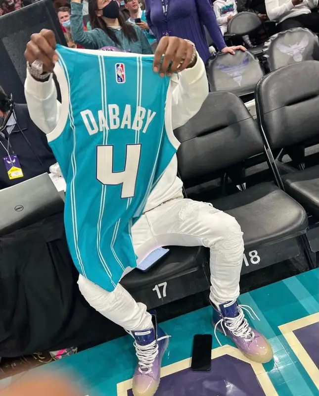 DaBaby outfit in Amiri, Giuseppe Zanotti, and Prada, 2022