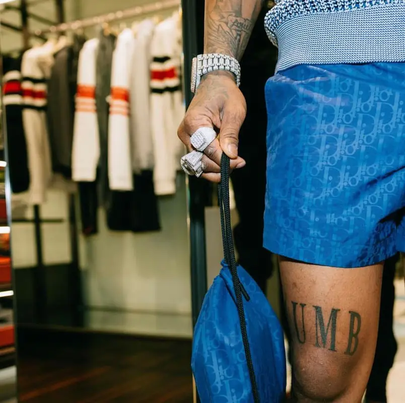 Tory Lanez outfit in Dior and Nike, 2022