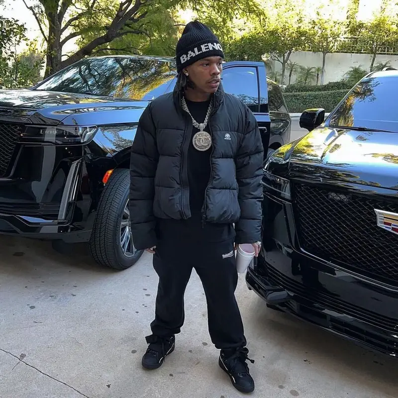 Lil Baby outfit in Lanvin Buttoned and Balenciaga, 2022