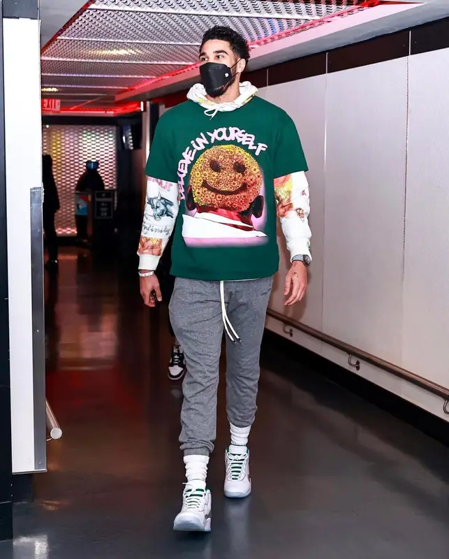 Jayson Tatum outfit in Market, Daniel Patrick, and Henry Mask, 2022