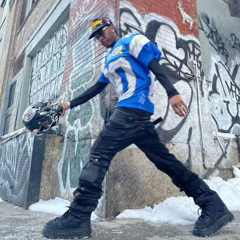 Bloody Osiris outfit in Jean Paul Gaultier, Louis Vuitton, and Xenith, 2022