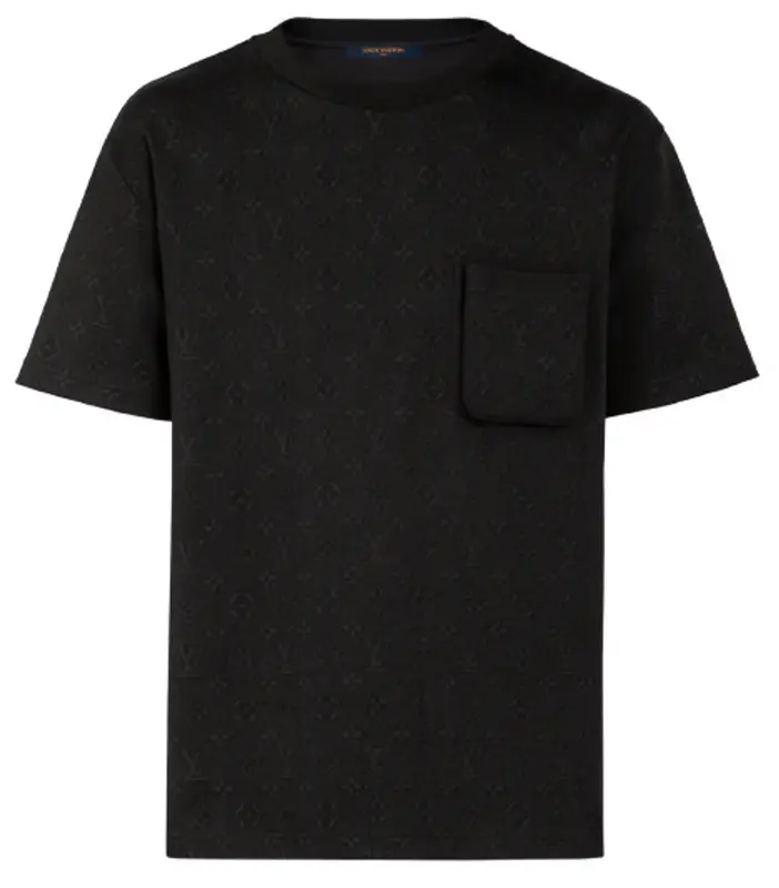 Louis Vuitton, Shirts, Black Signature 3d Pocket Monogram Tshirt