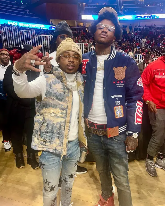 Jacquees outfit in Amiri, Gucci, and The North Face, 2022
