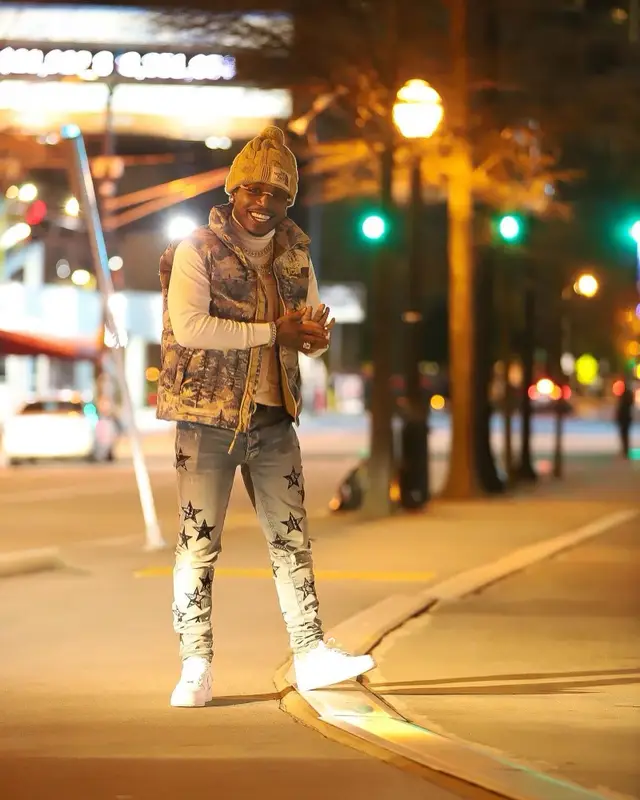 Jacquees outfit in Amiri, Gucci, and The North Face, 2022