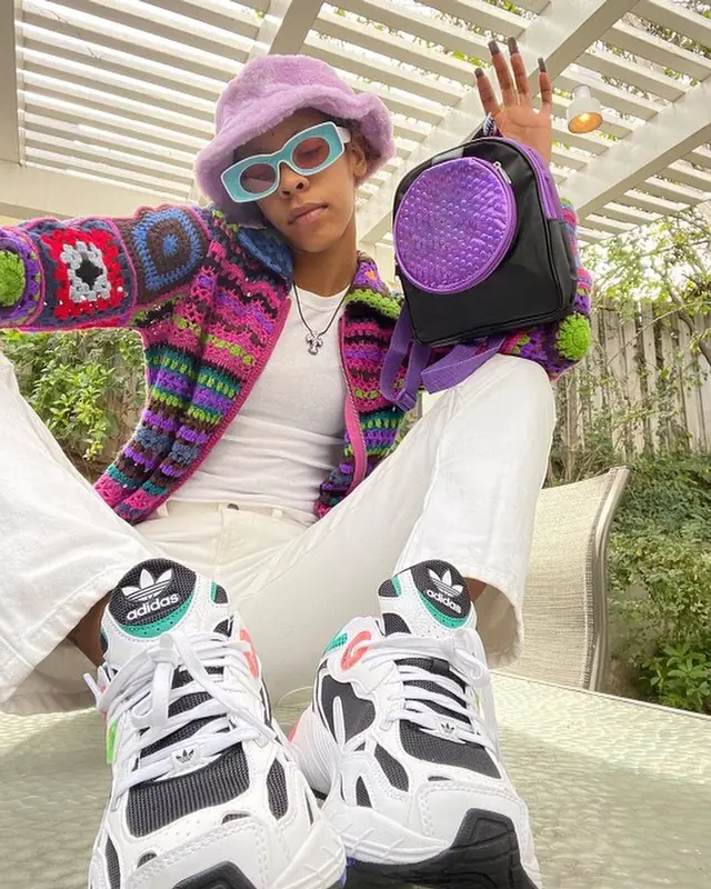 Rico Nasty outfit in Adidas, Off-White, and Loewe, 2022
