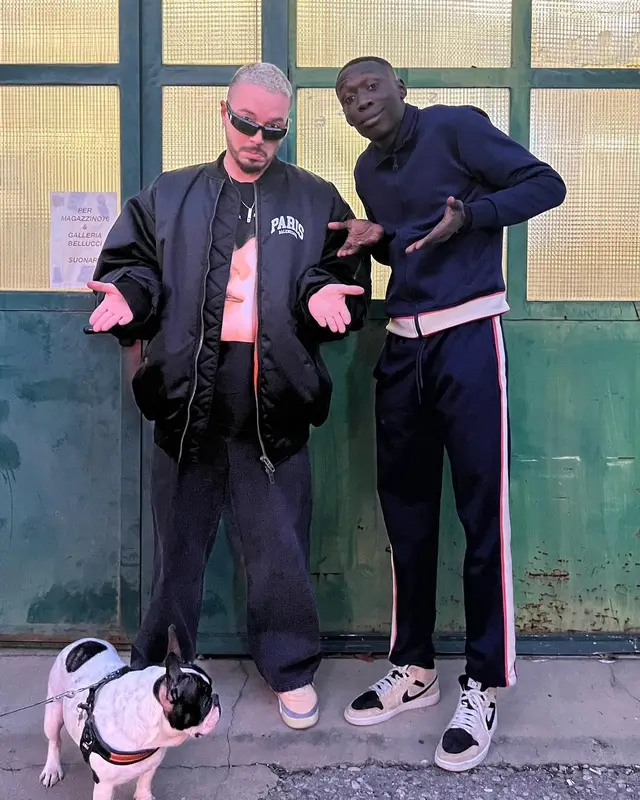 J Balvin outfit in Balenciaga, Yeezy, and Prada, 2022