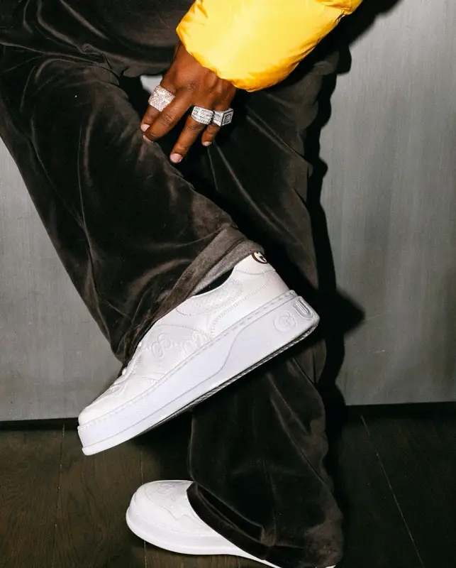 HitBoy outfit in Moncler, Celine, and Palm Angels, 2022