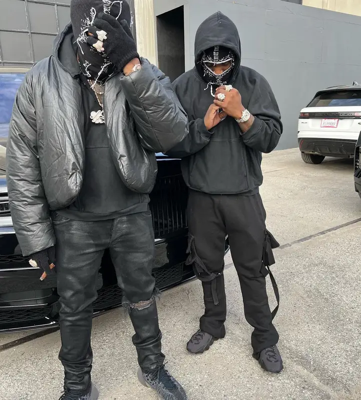 Gunna outfit in Yeezy, Rick Owens, and GAP, 2022