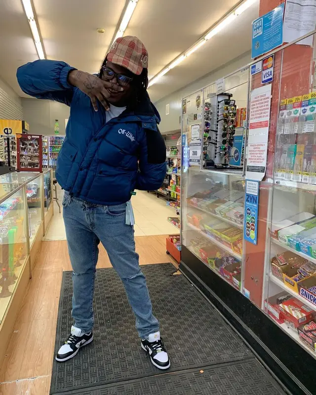Lucki outfit in Off-White, Supreme, and Gucci, 2021
