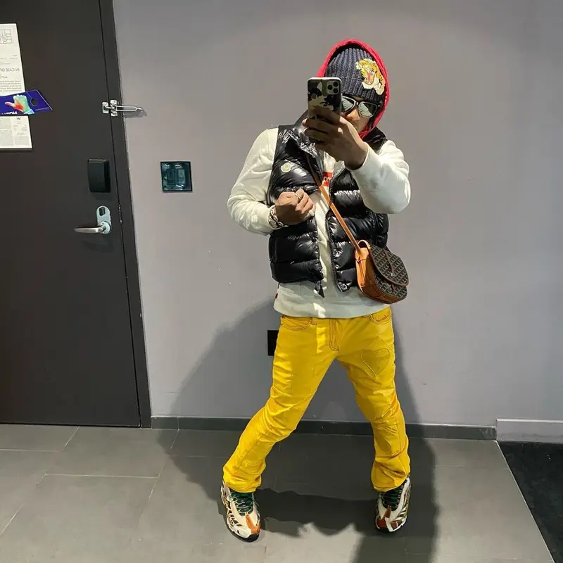 TyFontaine outfit in Moncler, Supreme, and Goyard, 2021