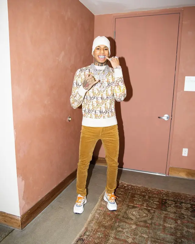 NLE Choppa outfit in Dior, Monfrere, and Moose Knuckles, 2022
